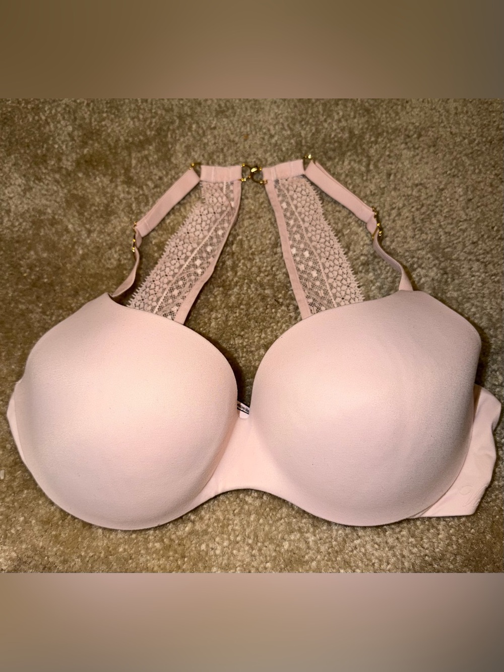 Victoria's Secret Incredible Light Pink Lace-Back T-Shirt Bra 36C